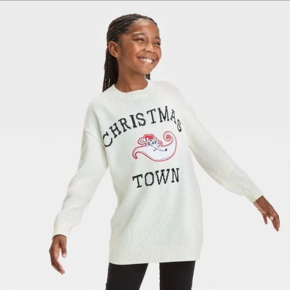 Disney Christmas Town Nightmare Before Christmas White Youth Sweater XS